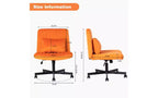 Chaise pivotante moderne en lin TUYOHW, chaise de bureau ergonomique, chaise de bureau à domicile réglable en hauteur, chaise polyvalente sans accoudoirs avec roulettes