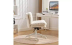 Chaise de bureau ergonomique TUYOHW en peluche fausse alpaga, chaise de bureau à domicile avec siège large de 67 cm, chaise pivotante réglable avec base en métal