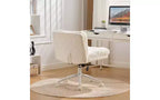 Chaise de bureau ergonomique TUYOHW en peluche fausse alpaga, chaise de bureau à domicile avec siège large de 67 cm, chaise pivotante réglable avec base en métal
