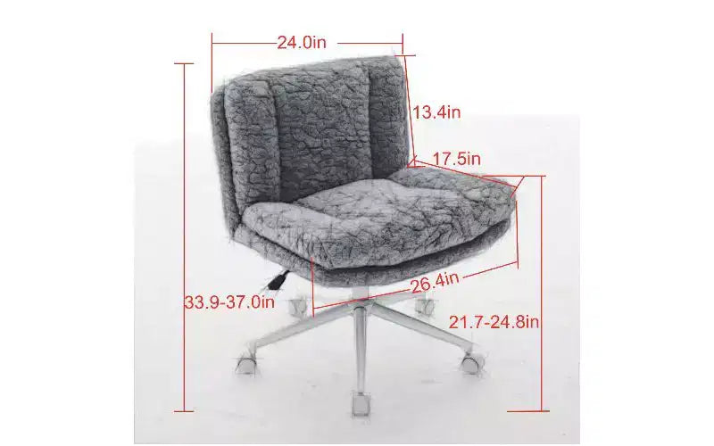 Chaise de bureau ergonomique TUYOHW en peluche fausse alpaga, chaise de bureau à domicile avec siège large de 67 cm, chaise pivotante réglable avec base en métal
