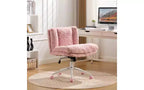 Chaise de bureau ergonomique TUYOHW en peluche fausse alpaga, chaise de bureau à domicile avec siège large de 67 cm, chaise pivotante réglable avec base en métal