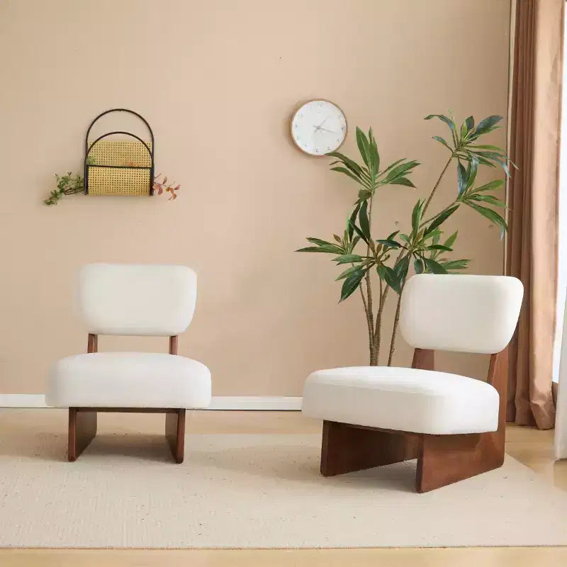 Lot de 2 chaises d'appoint modernes rembourrées, chaise de lecture confortable sans accoudoirs, siège d'appoint minimaliste pour salon ou appartement-Panipeachy