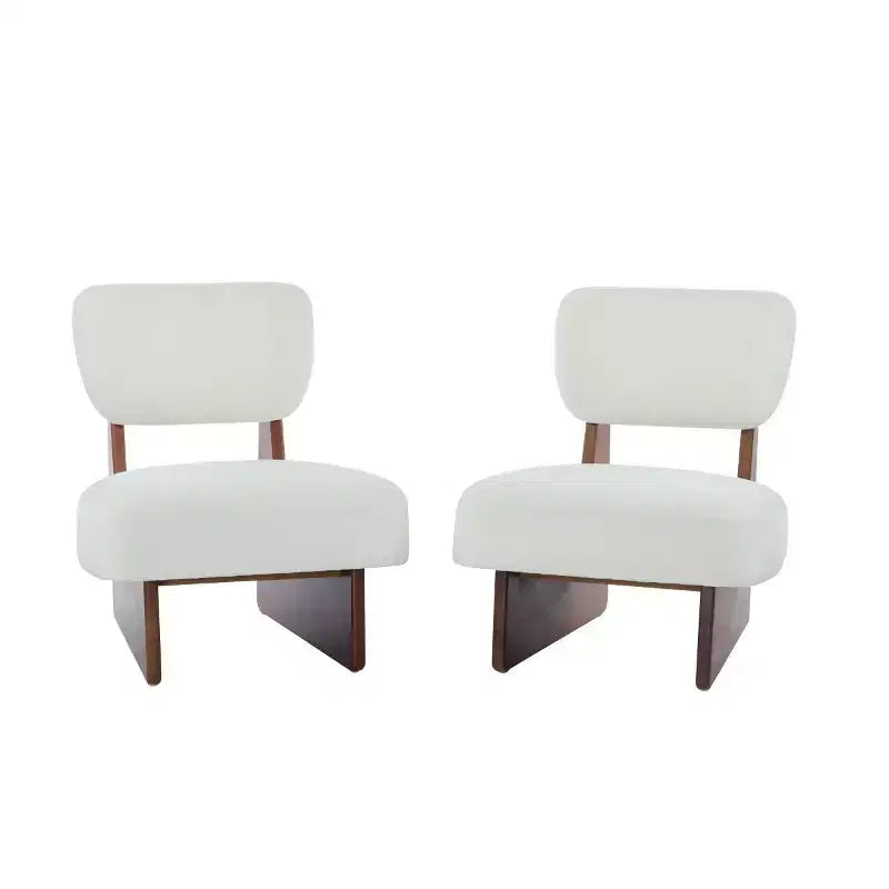 Lot de 2 chaises d'appoint modernes rembourrées, chaise de lecture confortable sans accoudoirs, siège d'appoint minimaliste pour salon ou appartement-Panipeachy