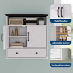 Armoire murale de salle de bain - Armoire à pharmacie avec portes coulissantes et étagère réglable - Armoire murale pour salle de bain, cuisine, buanderie, entrée