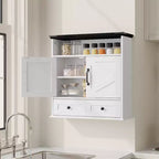 Armoire murale de salle de bain - Armoire à pharmacie avec portes coulissantes et étagère réglable - Armoire murale pour salle de bain, cuisine, buanderie, entrée