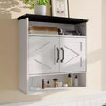 Bathroom Wall Cabinet - Medicine Cabinet with Barn Doors & Adjustable Shelf - Wall Cabinet for Bathroom, Kitchen, Laundry Room, Entryway