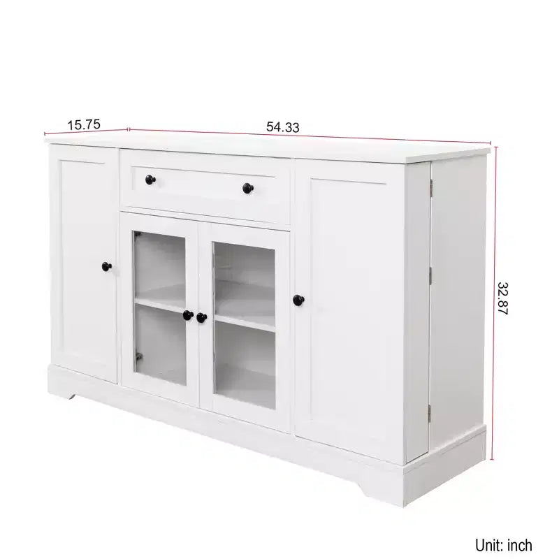 Buffet de ferme avec rangement, meuble de rangement de cuisine avec tiroir et étagères réglables pour salon et couloir