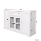 Buffet de ferme avec rangement, meuble de rangement de cuisine avec tiroir et étagères réglables pour salon et couloir