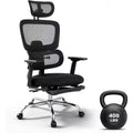 GustoWave High Back Mesh Office Chair, Adjustable Lumbar Support, 4D Flip-Up Arms, 3D Headrest, 300lbs Capacity, Swivel Desk Chair with PU Wheels