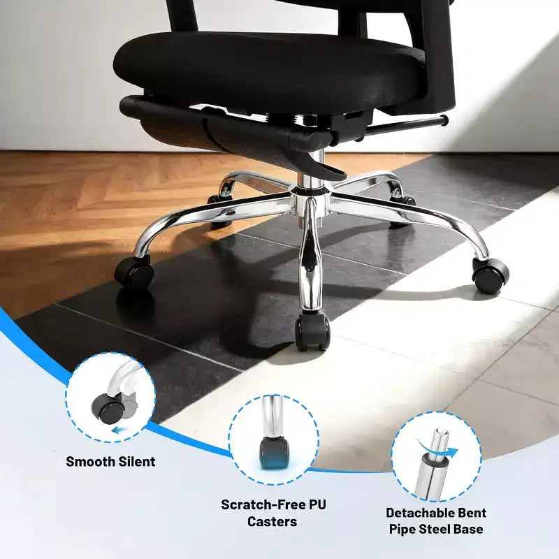 Chaise de bureau en maille à dossier haut GustoWave, soutien lombaire réglable, accoudoirs relevables 4D, appui-tête 3D, capacité de 136 kg, chaise de bureau pivotante avec roulettes en PU