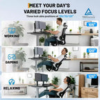 Chaise de bureau en maille à dossier haut GustoWave, soutien lombaire réglable, accoudoirs relevables 4D, appui-tête 3D, capacité de 136 kg, chaise de bureau pivotante avec roulettes en PU