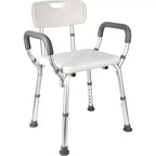 Chaise de douche COZONY avec accoudoirs rembourrés, banc de douche réglable en hauteur, capacité de 158 kg