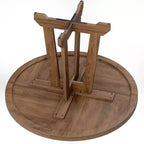 Table à manger ronde pour 4 personnes, table de salle à manger circulaire sur pied, meuble de cuisine et de salle à manger en bois peu encombrant, marron, diamètre 119 cm