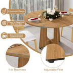 Ensemble de salle à manger 3 pièces GDFStudio Haven Farmhouse en bois et simili cuir