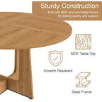 Ensemble de salle à manger 3 pièces GDFStudio Haven Farmhouse en bois et simili cuir