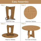 Ensemble de salle à manger 3 pièces GDFStudio Haven Farmhouse en bois et simili cuir