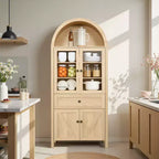Armoire de cuisine vintage Zeus & Ruta 71.65 avec étagères réglables, rangement multifonctionnel