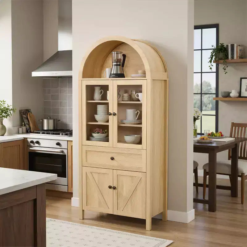 Armoire de cuisine vintage Zeus & Ruta 71.65 avec étagères réglables, rangement multifonctionnel