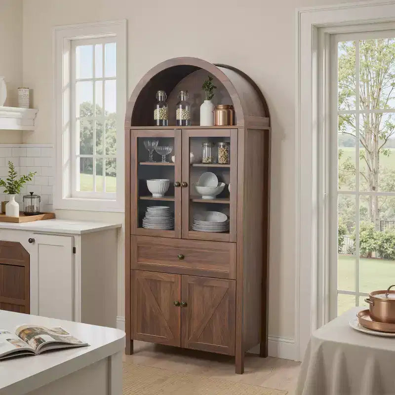 Armoire de cuisine vintage Zeus & Ruta 71.65 avec étagères réglables, rangement multifonctionnel