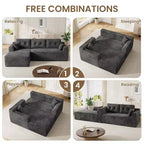 Canapé sectionnel modulaire de 267 cm avec assise profonde, canapé sectionnel Cloud avec méridienne surdimensionnée, canapé-lit sans assemblage requis pour salon et chambre
