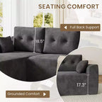 Canapé sectionnel modulaire de 267 cm avec assise profonde, canapé sectionnel Cloud avec méridienne surdimensionnée, canapé-lit sans assemblage requis pour salon et chambre
