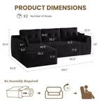 Canapé sectionnel modulaire de 267 cm avec assise profonde, canapé sectionnel Cloud avec méridienne surdimensionnée, canapé-lit sans assemblage requis pour salon et chambre