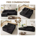 Canapé sectionnel modulaire de 267 cm avec assise profonde, canapé sectionnel Cloud avec méridienne surdimensionnée, canapé-lit sans assemblage requis pour salon et chambre