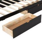 Lit plateforme de jeu double/complet avec tête de lit LED et bureau, cadre de lit en bois massif avec tiroirs de rangement et USB pour joueurs adultes