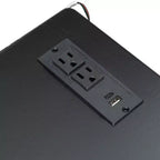 Lit plateforme de jeu double/complet avec tête de lit LED et bureau, cadre de lit en bois massif avec tiroirs de rangement et USB pour joueurs adultes