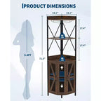 Étagère d'angle de cuisine à 4 niveaux, armoire autoportante pliable, étagère de rangement industrielle en métal et bois pour petits espaces, salon et cuisine
