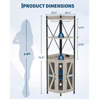 Étagère d'angle de cuisine à 4 niveaux, armoire autoportante pliable, étagère de rangement industrielle en métal et bois pour petits espaces, salon et cuisine