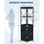 Étagère d'angle de cuisine à 4 niveaux, armoire autoportante pliable, étagère de rangement industrielle en métal et bois pour petits espaces, salon et cuisine