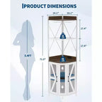 Étagère d'angle de cuisine à 4 niveaux, armoire autoportante pliable, étagère de rangement industrielle en métal et bois pour petits espaces, salon et cuisine