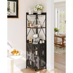Étagère d'angle de cuisine à 4 niveaux, armoire autoportante pliable, étagère de rangement industrielle en métal et bois pour petits espaces, salon et cuisine