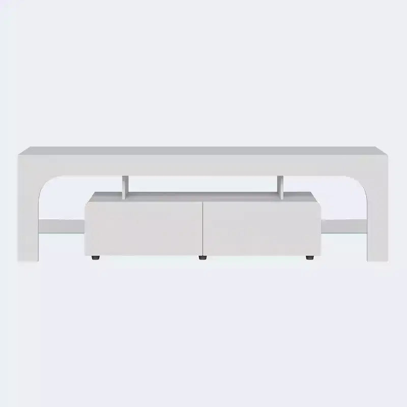 Meuble TV Moderne pour Téléviseurs de 55 à 75 Pouces, Meuble TV avec Tiroir de Rangement et Étagères en Verre, Console Multimédia pour Salon et Chambre