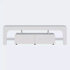 Meuble TV Moderne pour Téléviseurs de 55 à 75 Pouces, Meuble TV avec Tiroir de Rangement et Étagères en Verre, Console Multimédia pour Salon et Chambre