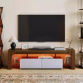 Modern TV Stand for 55-75 Inch TVs,Entertainment Center with Storage Drawer & Glass Shelves, Media Console for Living Room & Bedroom