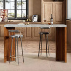 Table de bar en T de 55", table de pub à hauteur de comptoir avec plateau en faux marbre, unité de bar rectangulaire moderne pour cuisine, salle à manger, salon