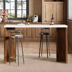Table de bar en T de 55", table de pub à hauteur de comptoir avec plateau en faux marbre, unité de bar rectangulaire moderne pour cuisine, salle à manger, salon