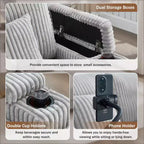 Canapé-lit Polibi avec rangement intégré, porte-gobelets et support de téléphone
