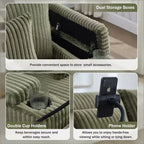 Canapé-lit Polibi avec rangement intégré, porte-gobelets et support de téléphone