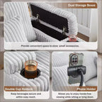 Canapé-lit Polibi avec rangement intégré, porte-gobelets et support de téléphone