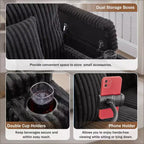 Canapé-lit Polibi avec rangement intégré, porte-gobelets et support de téléphone
