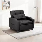 Fauteuil lit convertible 4 en 1 avec fonction massage vibrant, oreiller lombaire, ports USB/Type-C pour petits espaces