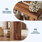 Acekool Console Longue de 63 Pouces pour Entrée, Table Etroite Derrière le Canapé, Accent Chêne Industriel Ferme, Marron