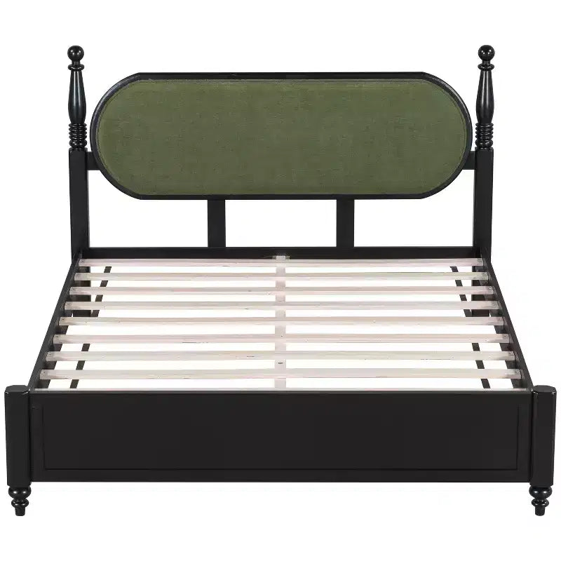 Cadre de lit rembourré moderne en bois d'hévéa Sophie Christopher Knight Home