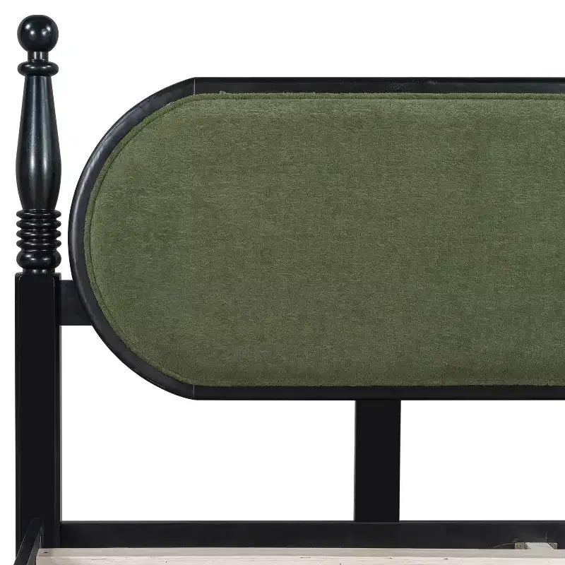 Cadre de lit rembourré moderne en bois d'hévéa Sophie Christopher Knight Home