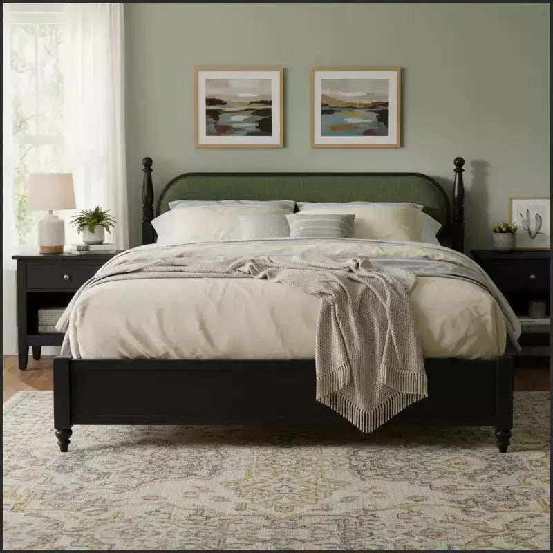 Christopher Knight Home Sophie Modern Rubberwood Upholstered Bed Frame
