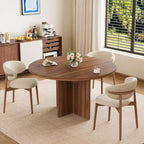 Table à manger ronde extensible COZONY, design ovale moderne avec rallonges amovibles pour 4 à 8 personnes, cuisine, salle à manger, salon