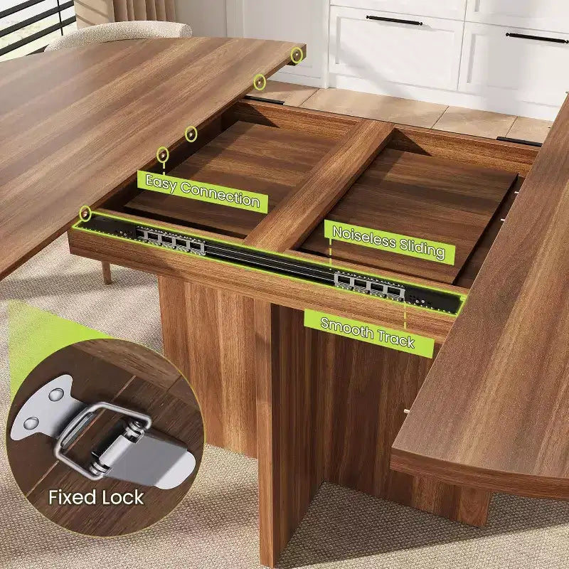 Table à manger ronde extensible COZONY, design ovale moderne avec rallonges amovibles pour 4 à 8 personnes, cuisine, salle à manger, salon